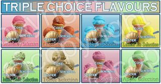 ice cream van stickers,flavours oyster/screwball/cones