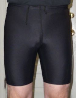   Spandex Lycra shiny tight compression running shorts Black size Small