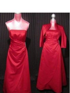 Davids Bridal F41972 Red Gown w/ matching jacket evening cocktail 
