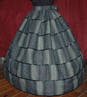CIVIL WAR VICTORIAN PIONEER SOUTHERN BELLE Gown Dress Skirt & Sash Set