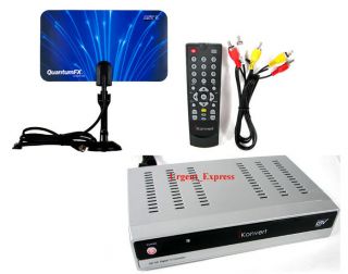 DIGITAL CONVERTER BOX + DTV HDTV FLAT INDOOR TV ANTENNA COMBO DEAL