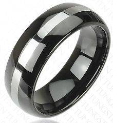   Tungsten Carbide Polished Center Stripe Comfort Fit Ring Band Size 6