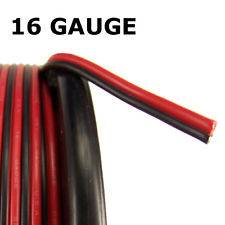 100 FT 16 AWG GAUGE ZIP WIRE RED BLACK STRANDED COPPER POWER GROUND