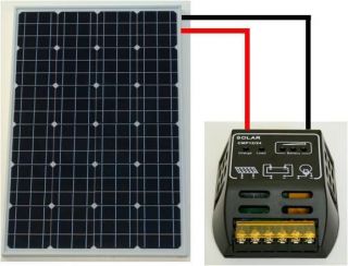   100W Monocrystalline PV Solar Panel and Charge Controller 12V RV Boat