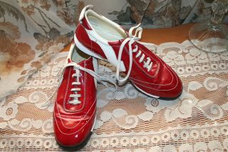   SALVATORE FERRAGAMO Lanvin Red Patent Sneakers ITALY Shoes 8M Women