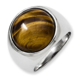 CHISEL® STAINLESS STEEL TIGERS EYE RING   SZ 6 13