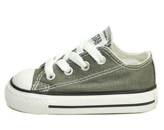 CONVERSE ALL STAR LOW INFANT SIZE CHARCOAL WHITE FASHION STYLE GIRL 