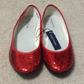 NWT Girls Sz 6 Red Glitter Dorothy Shoes Ruby Slippers Wizard Of Oz