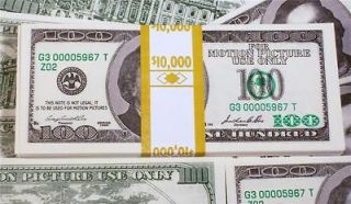 Prop Money $10,000 Bundle 100 FULL Print $100 Bills Production 