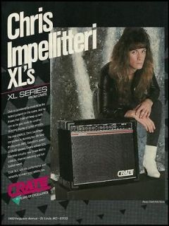 CHRIS IMPELLITTERI 1989 CRATE XL SERIES GUITAR AMPS AD 8X11 