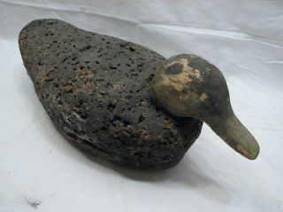 ANTIQUE CORK BODY CARVED HEAD DUCK HUNTING DECOY WATER FOWL BIRD