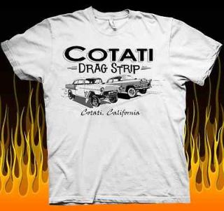 Rat rod vintage Cotati Drag Strip CA mens white t shirt M L XL 2XL 