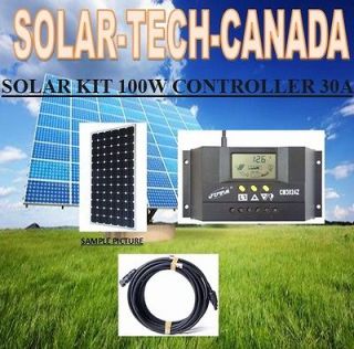   Panneau Solaire PV KIT 100 Watt 100W W 30A LCD charger cable MC4 RV