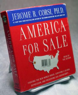   AMERICA FOR SALE written & read by Jerome R. Corsi PhD Great Cond