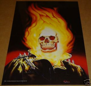 GHOST RIDER FLAMING RED SKULL POSTER LEATHER JACKET JOHNNY BLAZE 