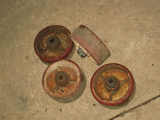 Set of 4 Matching Cast Iron Caster Wheels 5 Inch Wheels 2 Inches Wide