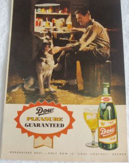   GERMAN SHEPPARD DOG WOOD CARVING BEER CANADA BOTTLE COOL CONTROL AD