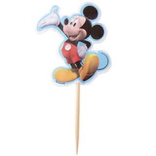 24 TOPPER FAVORS PARTY FAVORS CAKE CUPCAKE PICKS MICKEY MOUSE