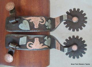 Handmade JASON JARVIS Silver and Copper Double Mounted Cowboy SPURS