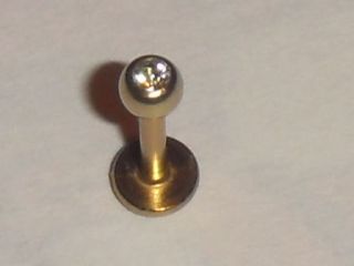 ZIRCON GOLD™ LABRET TRAGUS STUD ~ 1.2mm CLEAR CRYSTAL
