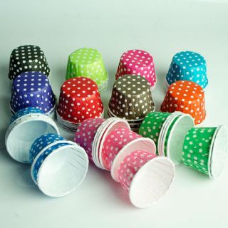 BAKING/CANDY NUT SNACK CUPS, CUPCAKE LINERS, PARTY FAVORS, POLKA DOT 