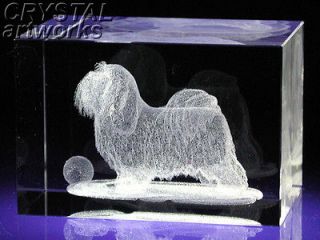 HAVANESE* 3D Laser Etched Crystal Dog Figurine DD007s