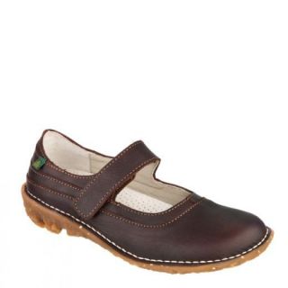 El Naturalista Womens Brown Grain Leather Mary Jane Shoe N002