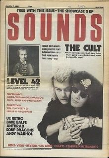 SOUNDS NEWSPAPER 7/3/1987 FUZZBOX, U2, DAVE BALFE, ANTHRAX, SOUP 