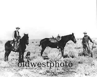 MONTANA COWBOYS CHAPS RIFLE HORSES DOG SAGE BRUSH 1910
