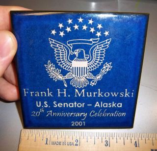 Frank Murkowski Alaska Senator 20th anniv Ceramic tile, cool alaska 