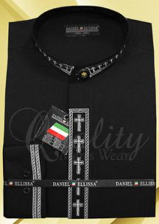 Daniel Ellissa 6 Colors 10 Size Cross Clergy Collar Cross Placket 