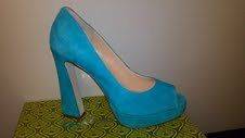 Gianni Bini Womens Daniella Bermuda Blue Peep Toe High Heel Size 9.5 9 