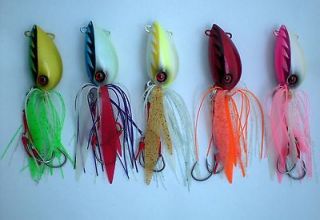   Fishing Octopod Jigs 150g x5 Colours Scented Skirts Glow in the Dark