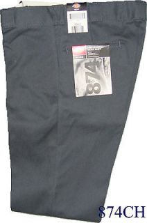 Dickies 874CH Plain Front Twill Pants Color Charcoal  874  W 30 