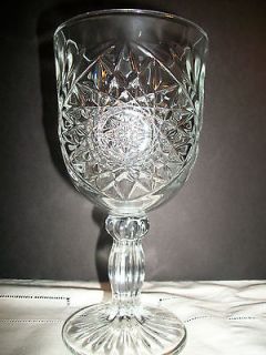 Beautiful Tall Vintage Star of David Libbey Goblet Wine Water 