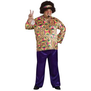 Purple Daze Plus Size Adult Mens 60s/70s Hippie Jimi Hendrix Halloween 