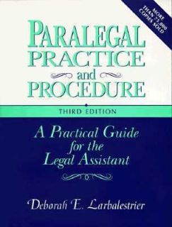   the Legal Assistant by Deborah E. Larbalestriei 1994, Paperback