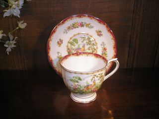 RARE Excellent Royal Albert CHELSEA BIRD BREAKFAST CUPS and SAUCERS