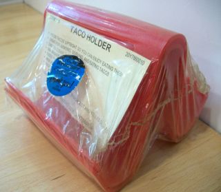   Vintage A Fingerhut Bonus GIFT Red Plastic Double TACO Holder ONS