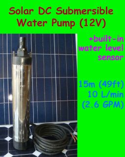   Submersible Water Pump + water sensor for pond river well 12V 20m 65ft