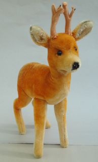   Steiff Mohair Plush ROEBUCK Buck Stag DEER Squeaker 35 cm no ID 1960s