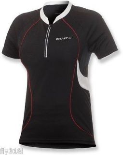 Craft Active Bike AB Womens Cycling Jersey Black/Wh/Red Medium 