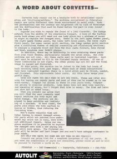 1956 thru 1964 Fiberfab Corvette Kit Car Sales Brochure
