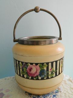 Antique 20s 30s Crown Devon Fielding Biscuit Cracker Jar Art Deco 