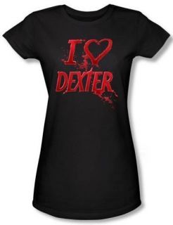NEW Women Ladies Men SIZES Dexter I Heart Love Blood Splatter TV t 