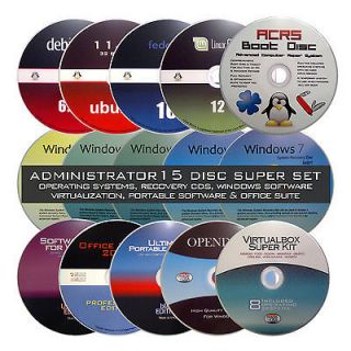 15 DISC SET REPAIR,BOOT,LINUX OPERATING SYSTEM,PC SOFTWARE,UTILITY,FOR 
