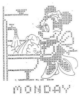 Hand Embroidery PATTERN 796 Mickey Minnie Mouse for Days of the Week 