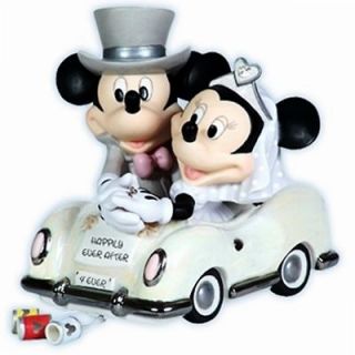   Moments Disney Mickey & Minnie Mouse Wedding Car Figurine 113703