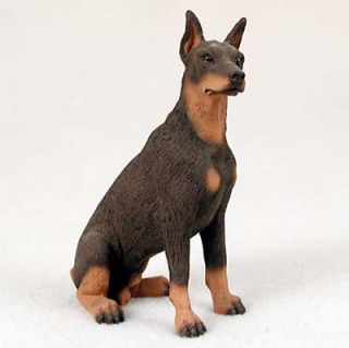 Doberman Pinscher Hand Painted Collectible Dog Figurine Statue Red