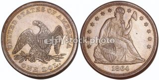 1864, Seated Liberty Dollar